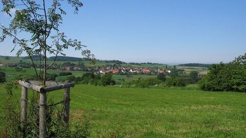 Blick auf ein Dorf