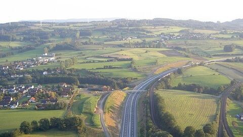 Luftbild der Autobahn A 66