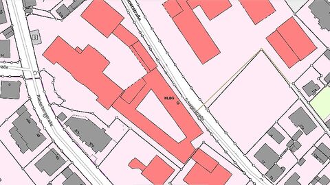 Kartenausschnitt aus Wiesbaden mit Hausnummern