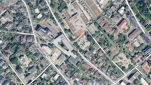 Liegenschaftskarte Ausschnitt von Wiesbaden mit Luftbild unterlegt