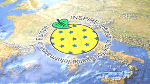 INSPIRE-Logo über Europa
